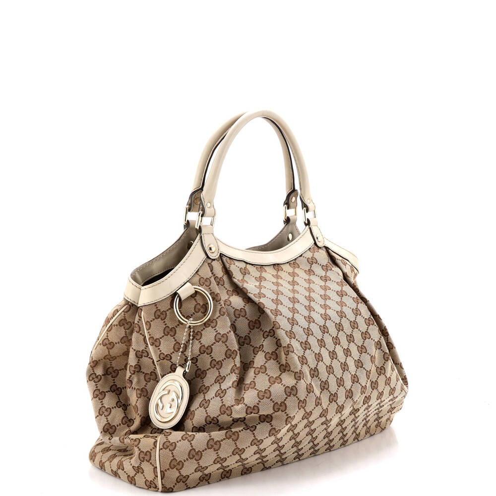Gucci Sukey Tote Gg Canvas With Leather #252837G71B - Picture 2 of 7